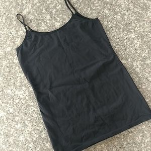 Seamless microfiber long cami black
